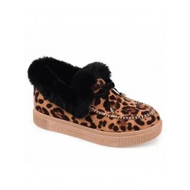 Vintage Plain All Season Wearable Daily Flat Shoes Faux Fur Slip On Deep Mouth Single Shoes for Women
