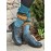 Retro Stitching Lace-up Zipper Boots