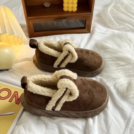 Casual Plain Slip On Flat Heel Snow Boots