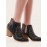 Vintage Ethnic Slip On Block Heel Chelsea Boots