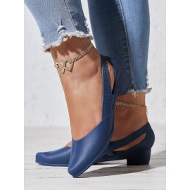Waterproof Hollow Out Block Heel Beach Shoes